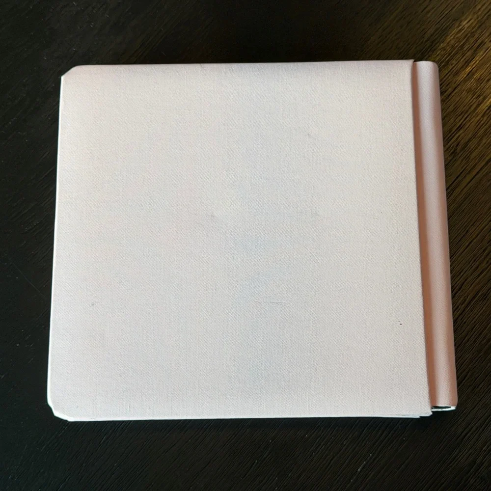 Creative Memories Pink Cloth Square Scrapbook Album Black Pages Filigree Trim